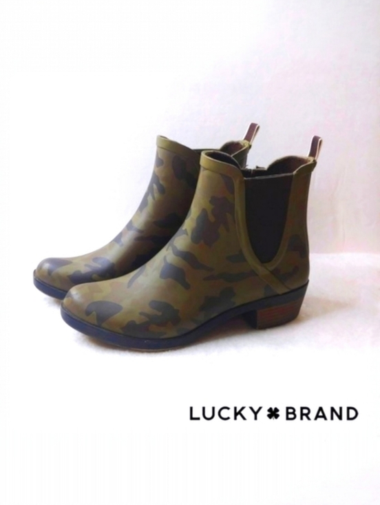 Lucky Brand Basel H20 Camoflage Pull On Rain Bootie Size 7M - Picture 16 of 16